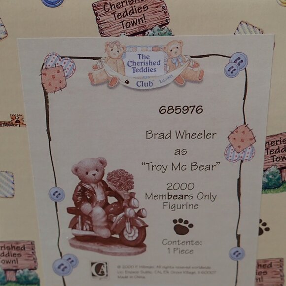 Cherished Teddies Brad Wheeler Troy MCBear 2000 - Picture 6 of 7